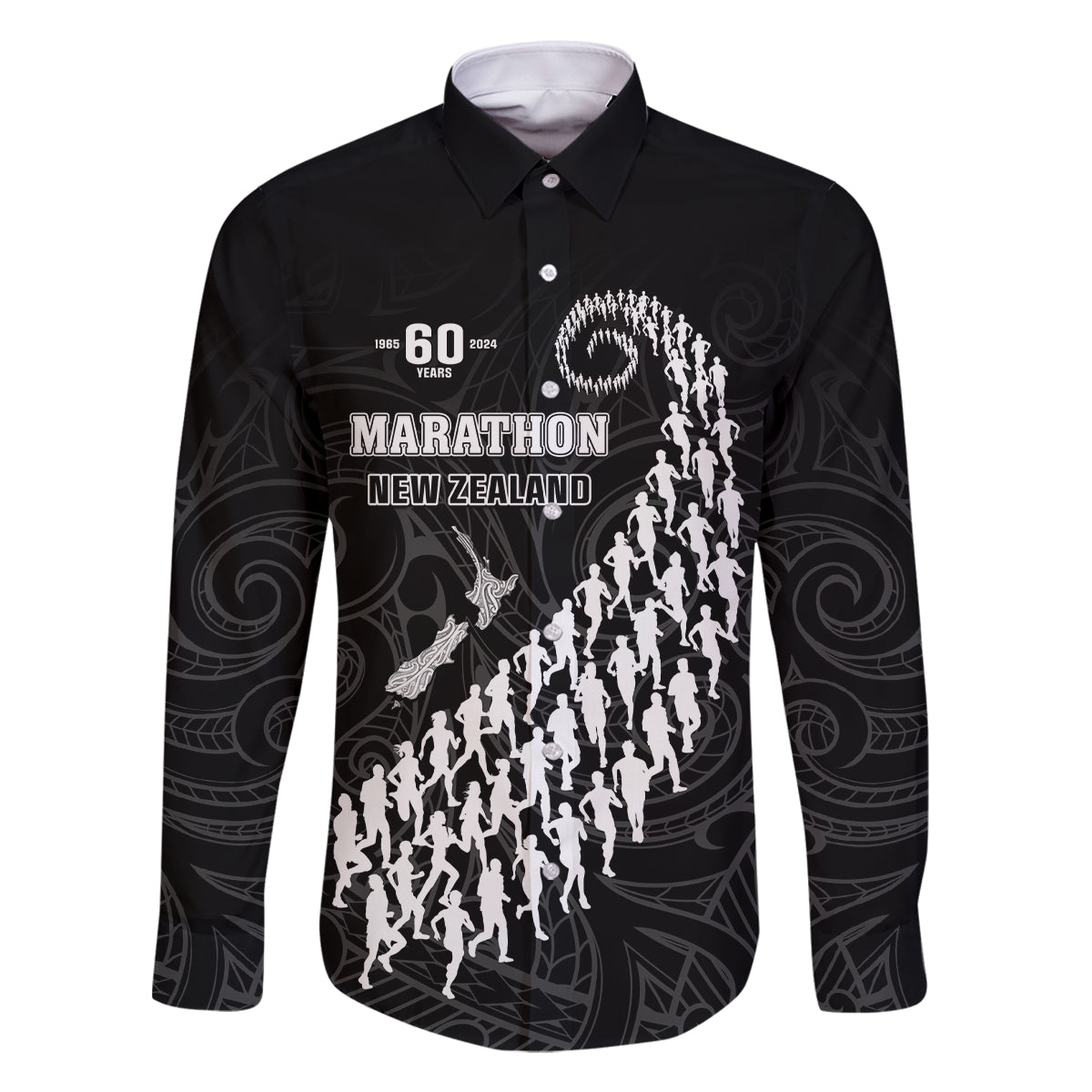 Custom New Zealand Marathon Family Matching Off The Shoulder Long Sleeve Dress and Hawaiian Shirt Maori Style
