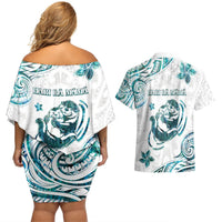 New Zealand Aotearoa Hari Ra Mama Couples Matching Off Shoulder Short Dress and Hawaiian Shirt A Mother's Love Is Like No Otter