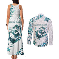 New Zealand Aotearoa Hari Ra Mama Couples Matching Tank Maxi Dress and Long Sleeve Button Shirt A Mother's Love Is Like No Otter