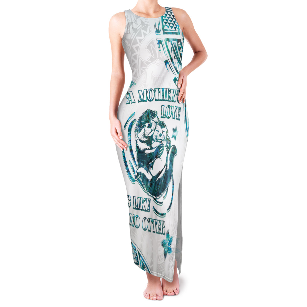 New Zealand Aotearoa Hari Ra Mama Family Matching Tank Maxi Dress and Hawaiian Shirt A Mother's Love Is Like No Otter