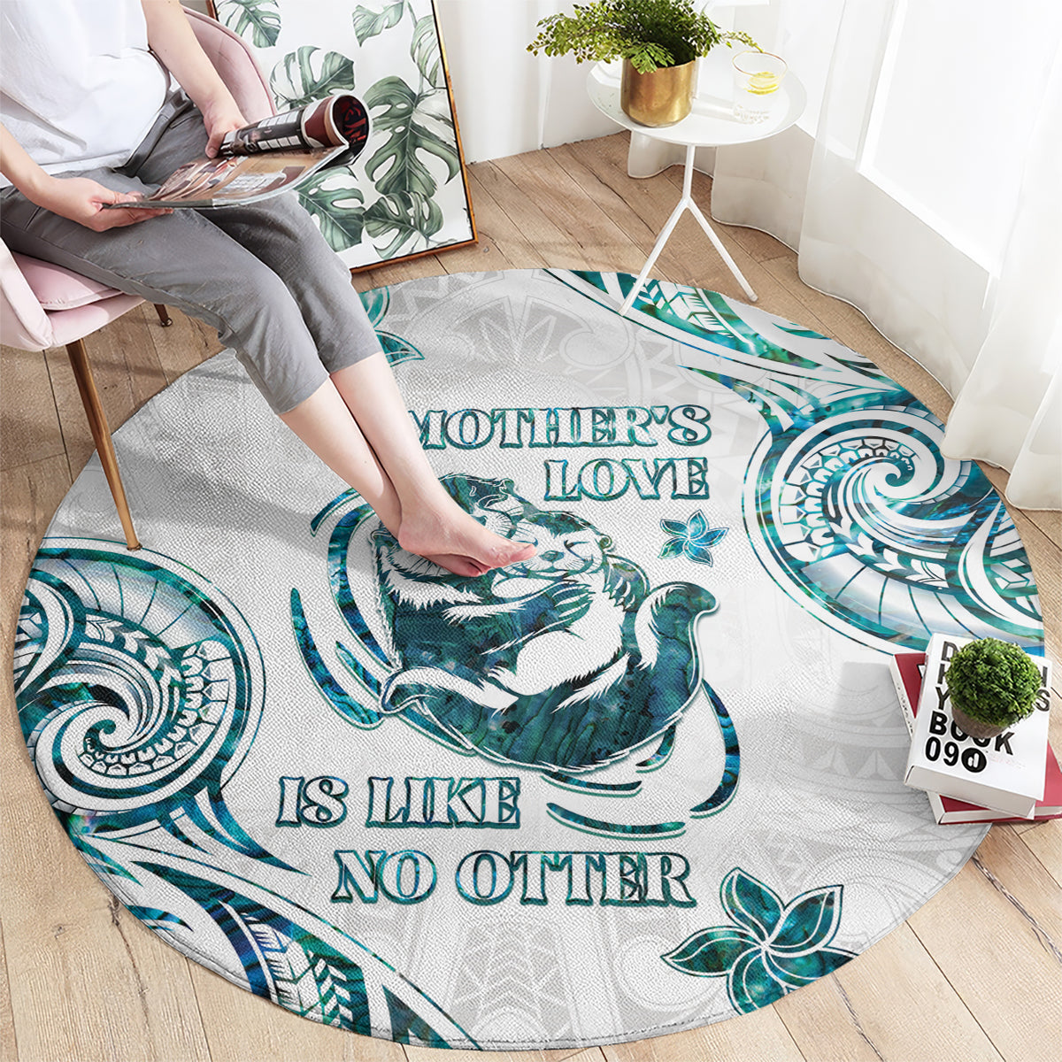 New Zealand Aotearoa Hari Ra Mama Round Carpet A Mother's Love Is Like No Otter