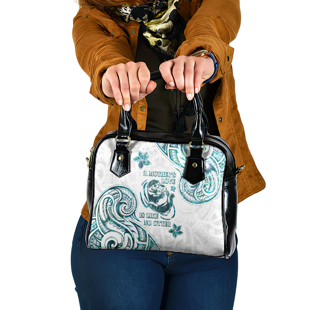 New Zealand Aotearoa Hari Ra Mama Shoulder Handbag A Mother's Love Is Like No Otter LT05 One Size White - Polynesian Pride