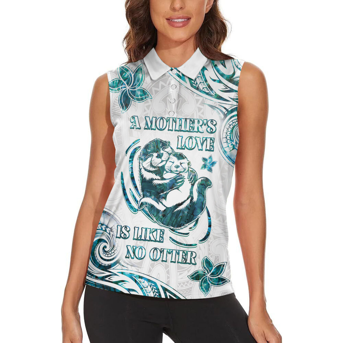 New Zealand Aotearoa Hari Ra Mama Women Sleeveless Polo Shirt A Mother's Love Is Like No Otter