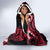 New Zealand Maori Taniwha Hooded Blanket Silver Fern Red Version