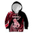 Personalised New Zealand Maori Taniwha Kid Hoodie Silver Fern Red Version