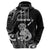 Personalised New Zealand Maori Taniwha Hoodie Silver Fern Black Version