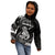 Personalised New Zealand Maori Taniwha Kid Hoodie Silver Fern Black Version