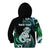 Personalised New Zealand Maori Taniwha Kid Hoodie Silver Fern Paua Shell Version