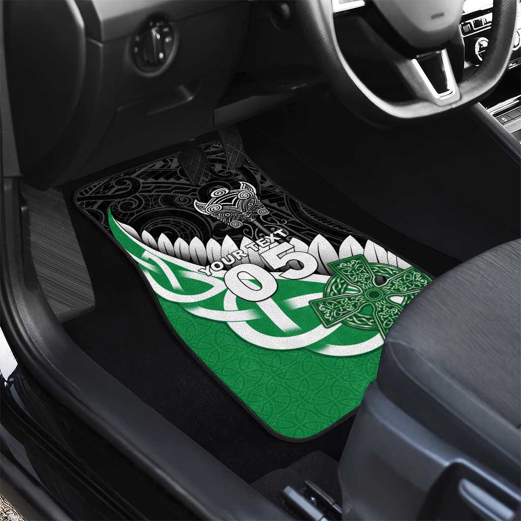 New Zealand And Ireland Rugby Car Mats Silver Fern With Celtic Cross
