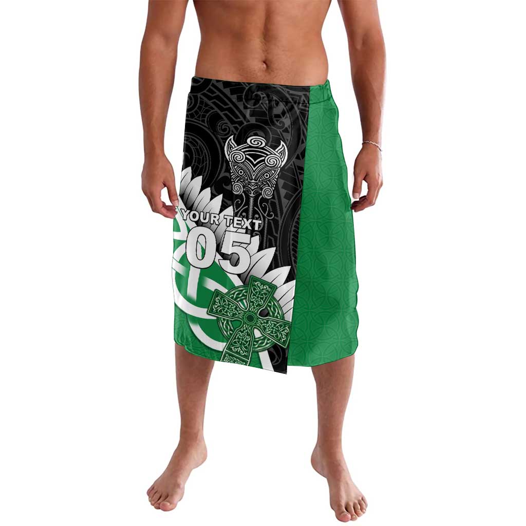 New Zealand And Ireland Rugby Custom Lavalava Silver Fern With Celtic Cross