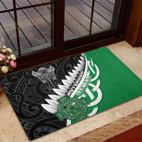 New Zealand And Ireland Rugby Rubber Doormat Silver Fern With Celtic Cross