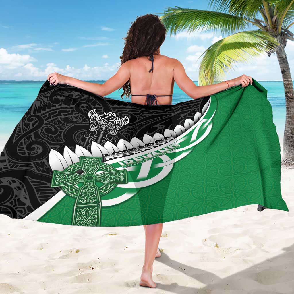New Zealand And Ireland Rugby Sarong Silver Fern With Celtic Cross