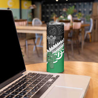 New Zealand And Ireland Rugby Custom Skinny Tumbler Silver Fern With Celtic Cross