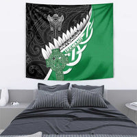 New Zealand And Ireland Rugby Tapestry Silver Fern With Celtic Cross