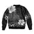 Hawaii Hibiscus With Black Polynesian Pattern Bomber Jacket