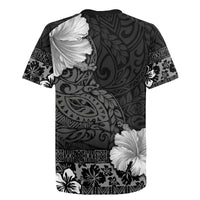 Hawaii Hibiscus With Black Polynesian Pattern Rugby Jersey