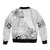 Hawaii Hibiscus With White Polynesian Pattern Bomber Jacket