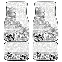 Hawaii Hibiscus With White Polynesian Pattern Car Mats