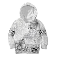 Hawaii Hibiscus With White Polynesian Pattern Kid Hoodie