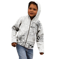 Hawaii Hibiscus With White Polynesian Pattern Kid Hoodie