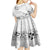 Hawaii Hibiscus With White Polynesian Pattern Kid Short Sleeve Dress