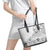 Hawaii Hibiscus With White Polynesian Pattern Leather Tote Bag