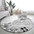 Hawaii Hibiscus With White Polynesian Pattern Round Carpet