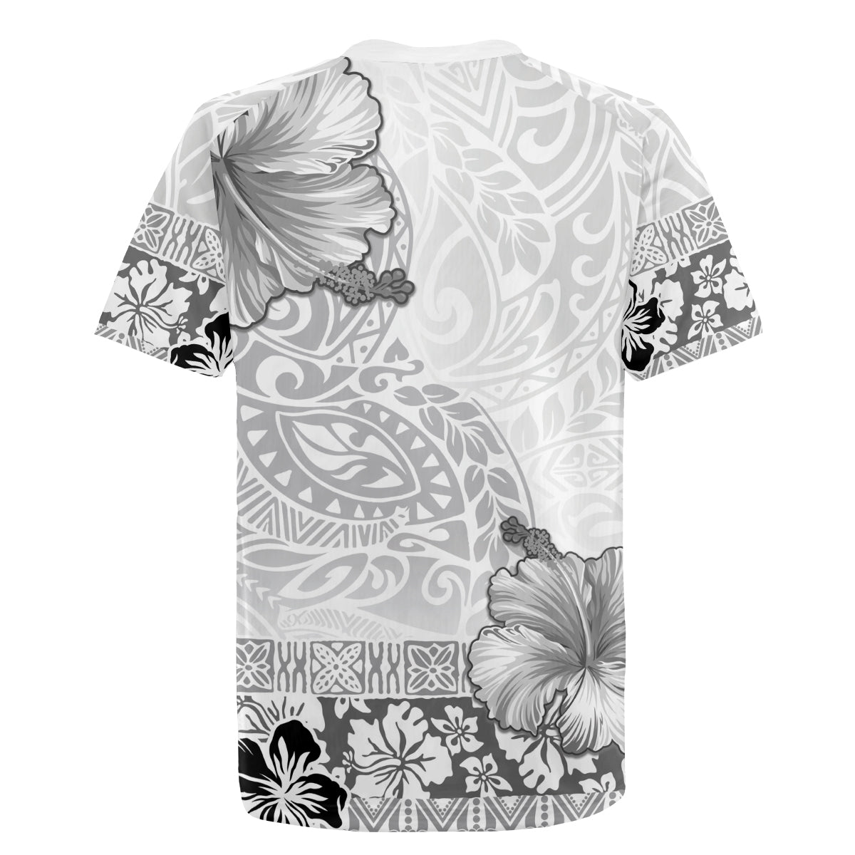 Hawaii Hibiscus With White Polynesian Pattern Rugby Jersey