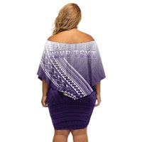 Personalized Manua High School Family Matching Off Shoulder Short Dress and Hawaiian Shirt Polynesian Tribal Pattern