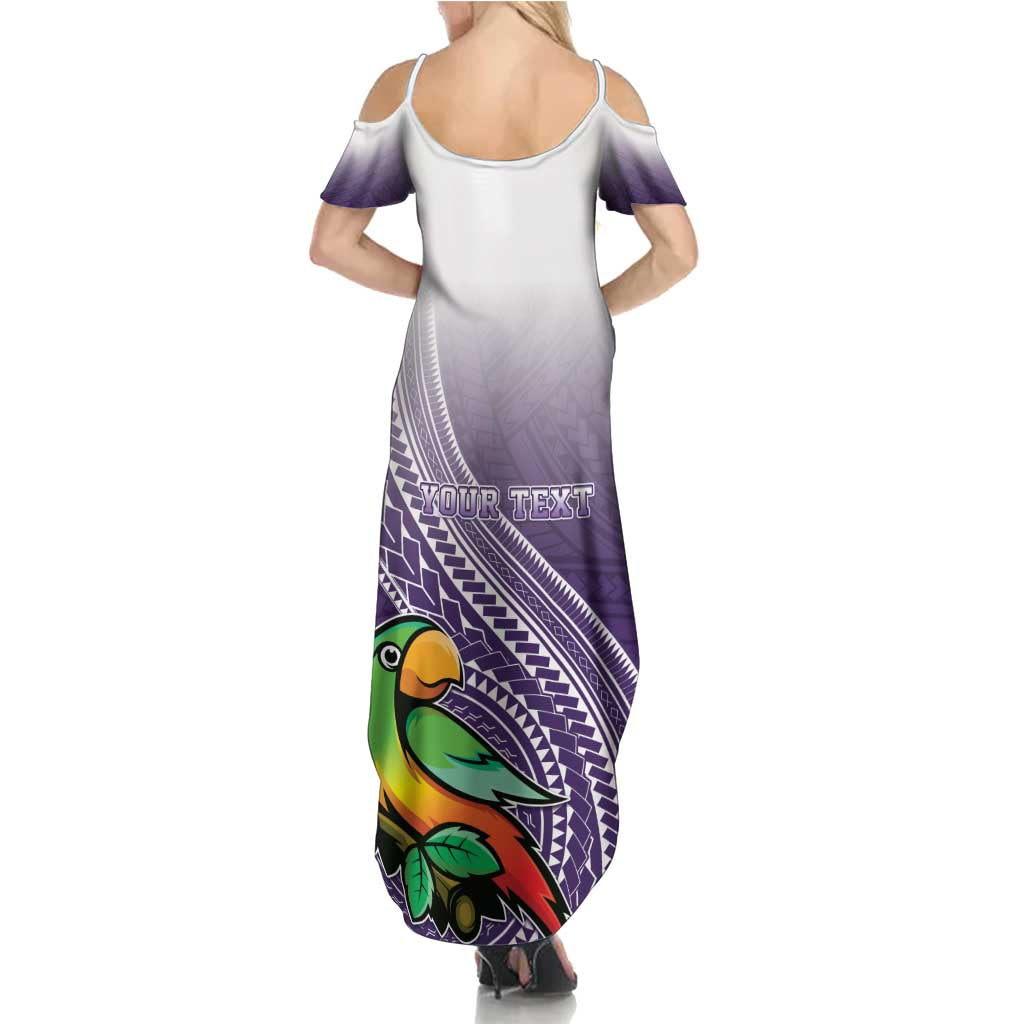 Personalized Manua High School Family Matching Summer Maxi Dress and Hawaiian Shirt Polynesian Tribal Pattern