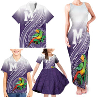 Personalized Manua High School Family Matching Tank Maxi Dress and Hawaiian Shirt Polynesian Tribal Pattern
