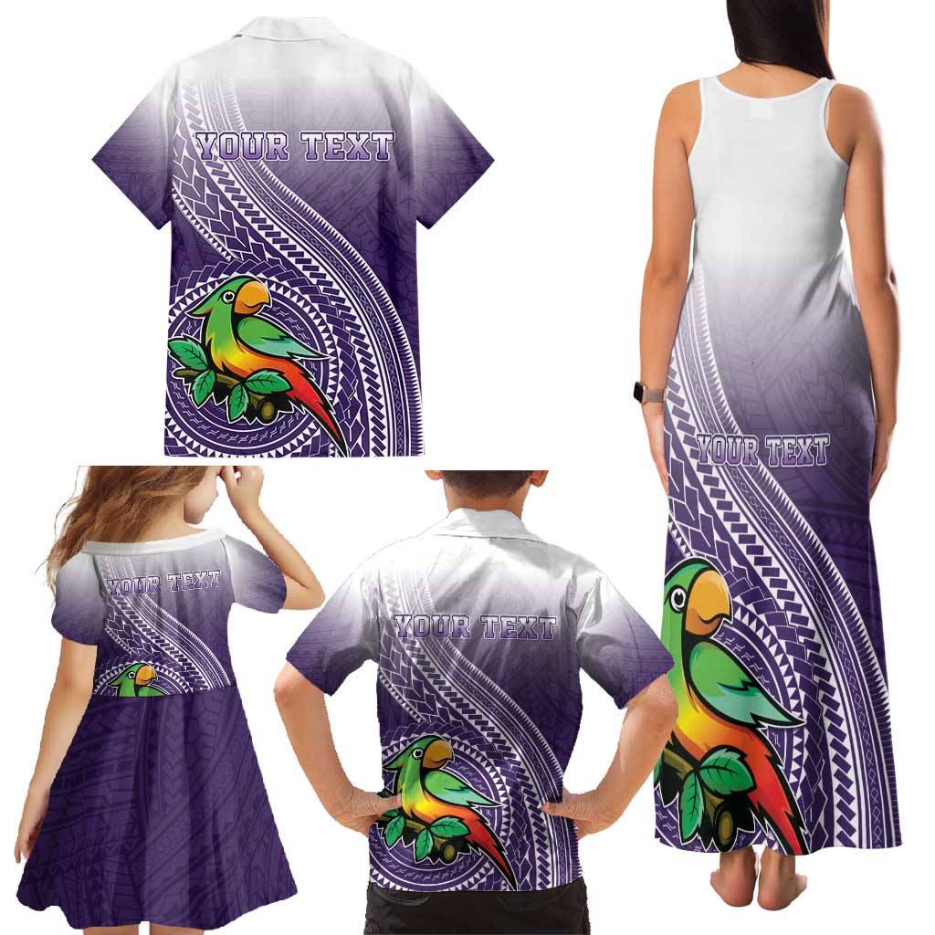 Personalized Manua High School Family Matching Tank Maxi Dress and Hawaiian Shirt Polynesian Tribal Pattern