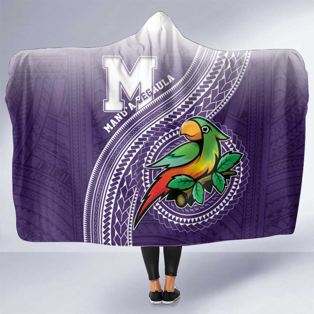 Manua High School Hooded Blanket Polynesian Tribal Pattern LT05 One Size Purple - Polynesian Pride