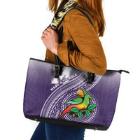 Manua High School Leather Tote Bag Polynesian Tribal Pattern