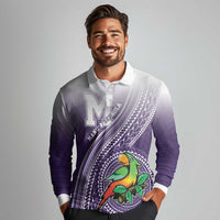 Personalized Manua High School Long Sleeve Polo Shirt Polynesian Tribal Pattern LT05 - Polynesian Pride