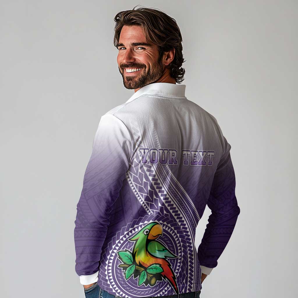 Personalized Manua High School Long Sleeve Polo Shirt Polynesian Tribal Pattern LT05 - Polynesian Pride