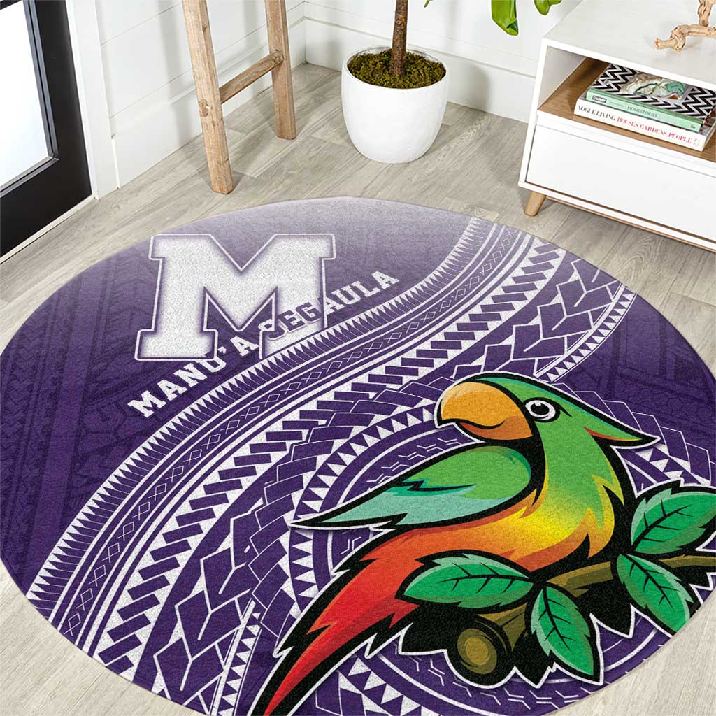 Manua High School Round Carpet Polynesian Tribal Pattern LT05 Purple - Polynesian Pride