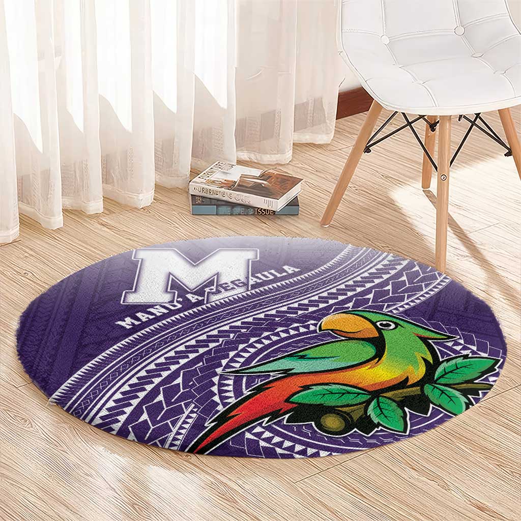Manua High School Round Carpet Polynesian Tribal Pattern