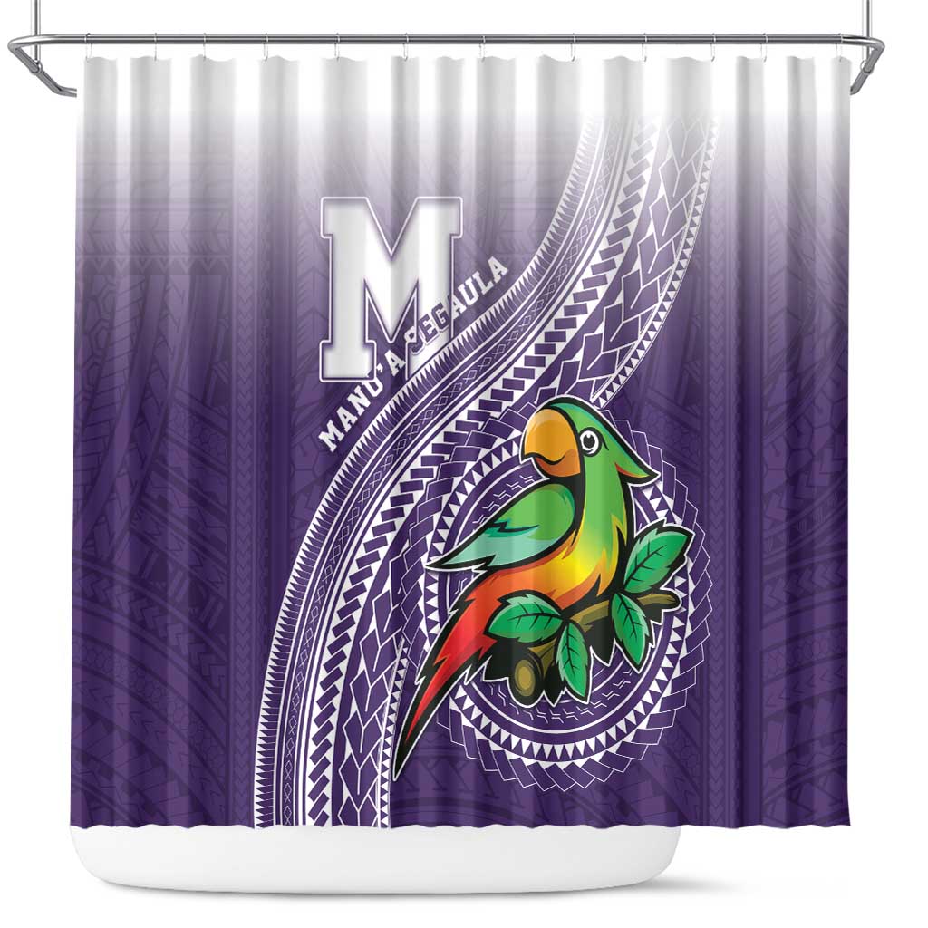 Manua High School Shower Curtain Polynesian Tribal Pattern LT05 Purple - Polynesian Pride