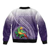 Personalized Manua High School Sleeve Zip Bomber Jacket Polynesian Tribal Pattern LT05 - Polynesian Pride