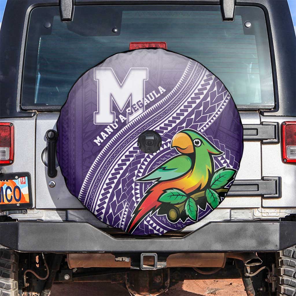 Manua High School Spare Tire Cover Polynesian Tribal Pattern LT05 Purple - Polynesian Pride