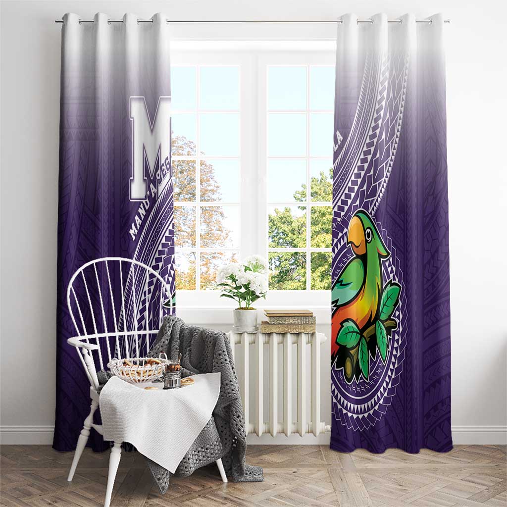 Manua High School Window Curtain Polynesian Tribal Pattern