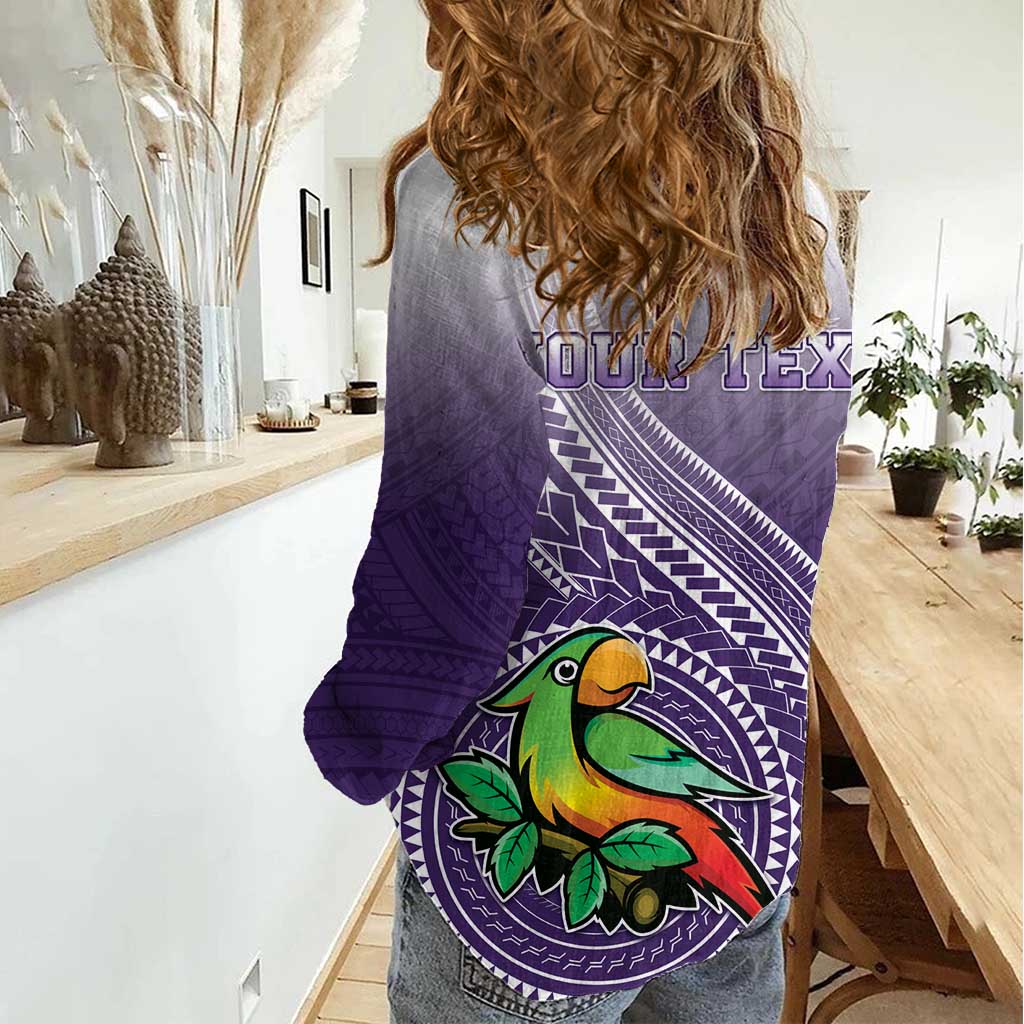 Personalized Manua High School Women Casual Shirt Polynesian Tribal Pattern