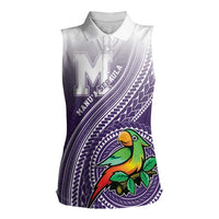 Personalized Manua High School Women Sleeveless Polo Shirt Polynesian Tribal Pattern LT05 Female Purple - Polynesian Pride
