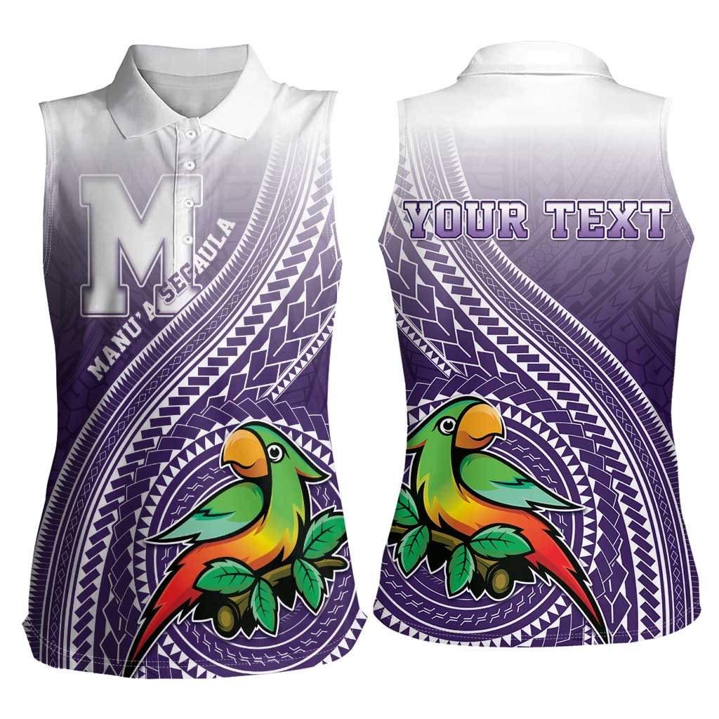 Personalized Manua High School Women Sleeveless Polo Shirt Polynesian Tribal Pattern LT05 - Polynesian Pride