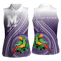 Personalized Manua High School Women Sleeveless Polo Shirt Polynesian Tribal Pattern LT05 - Polynesian Pride