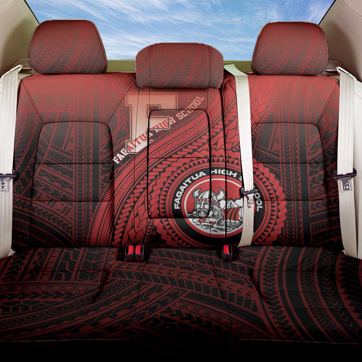 Fagaitua High School Back Car Seat Cover Polynesian Tribal Pattern