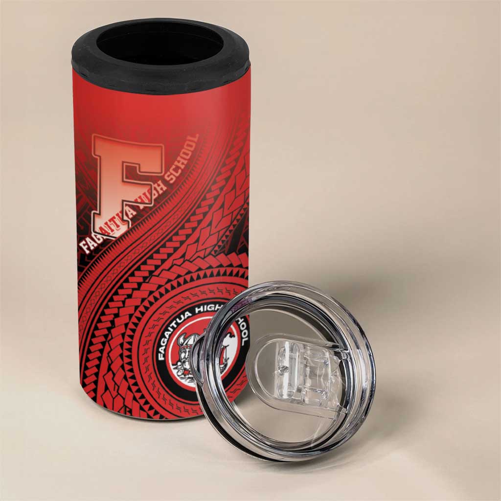 Personalized Fagaitua High School 4 in 1 Can Cooler Tumbler Polynesian Tribal Pattern