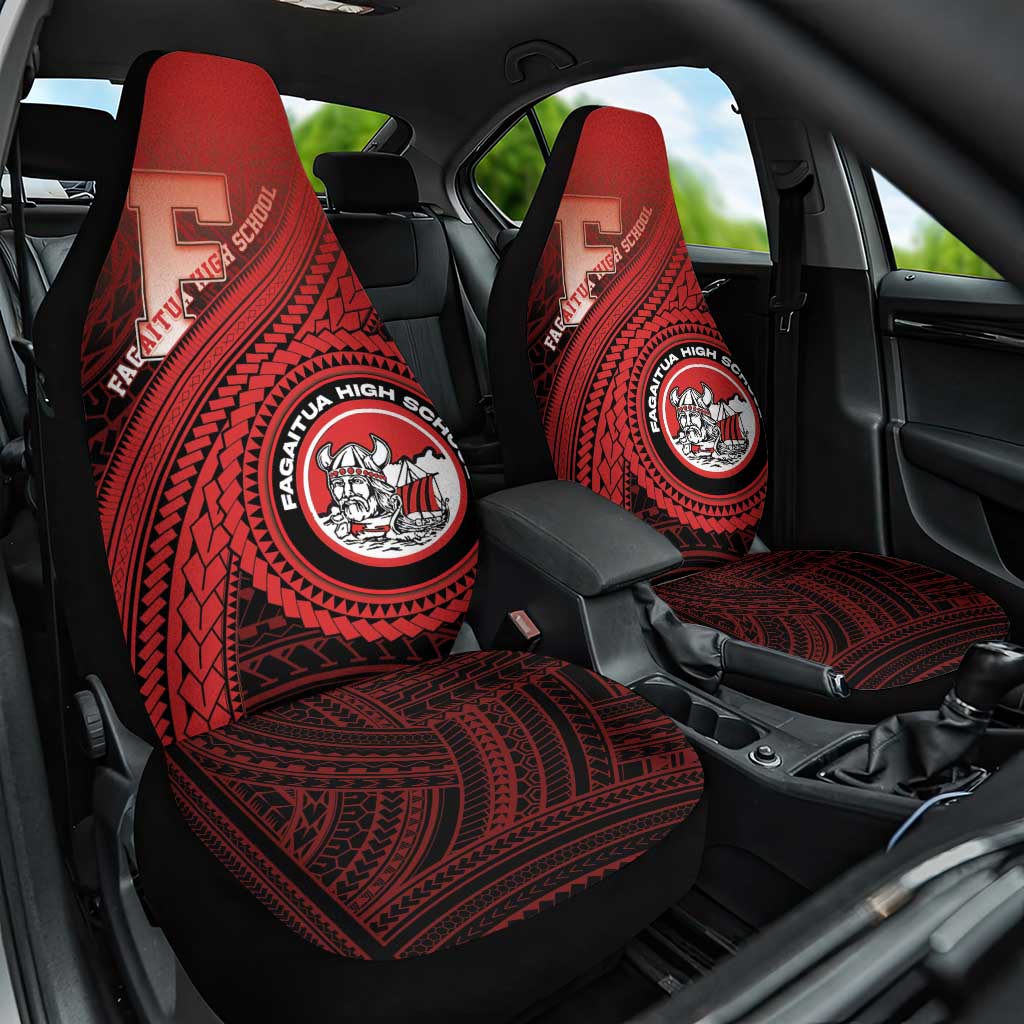 Fagaitua High School Car Seat Cover Polynesian Tribal Pattern