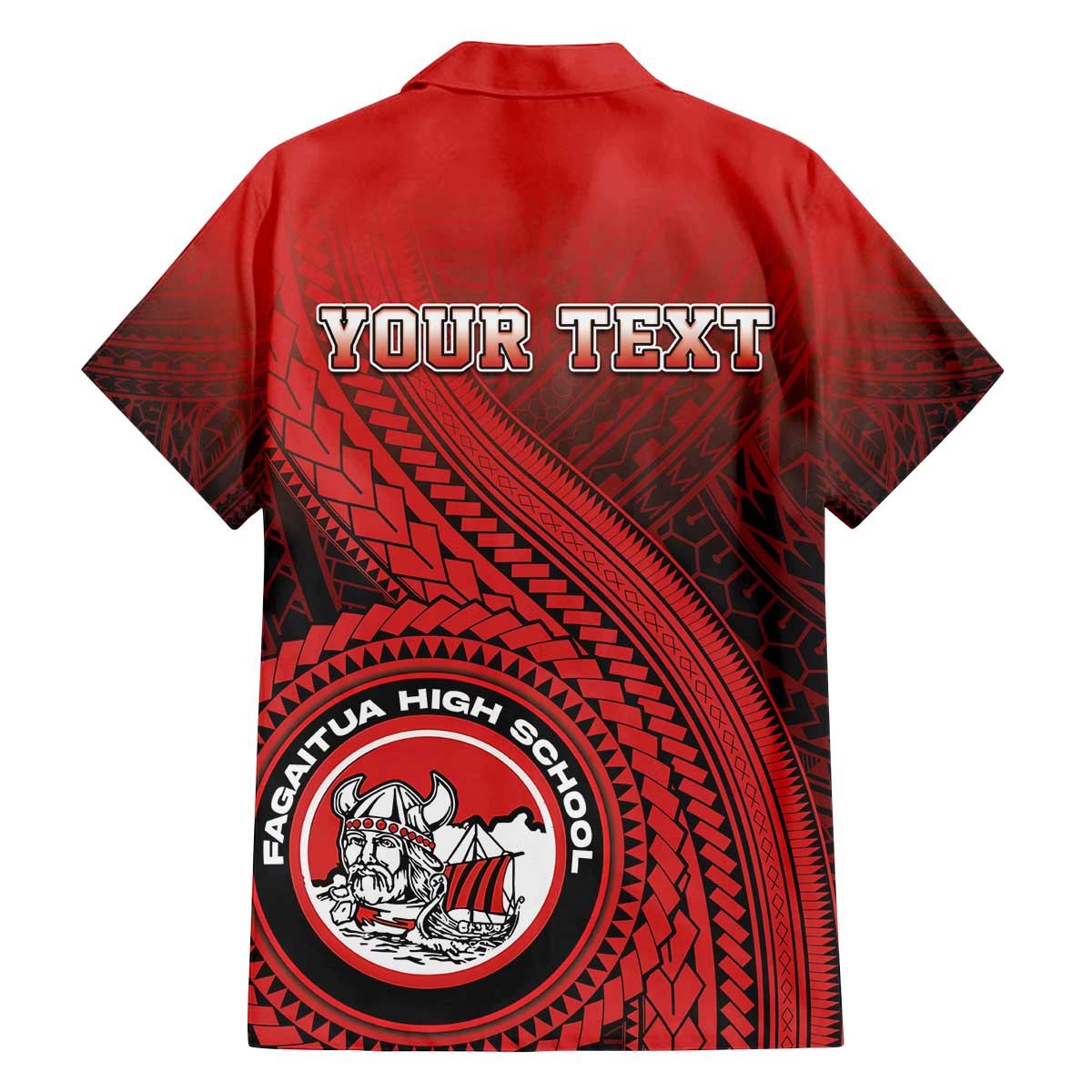 Personalized Fagaitua High School Family Matching Off The Shoulder Long Sleeve Dress and Hawaiian Shirt Polynesian Tribal Pattern